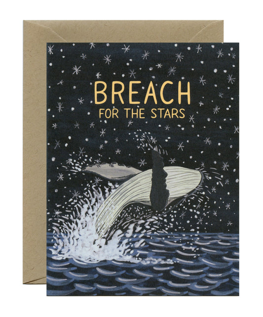BREACHING WHALE - ENCOURAGEMENT GREETING CARD