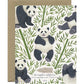 BLACK & WHITE PANDA BEARS - BLANK GREETING CARD