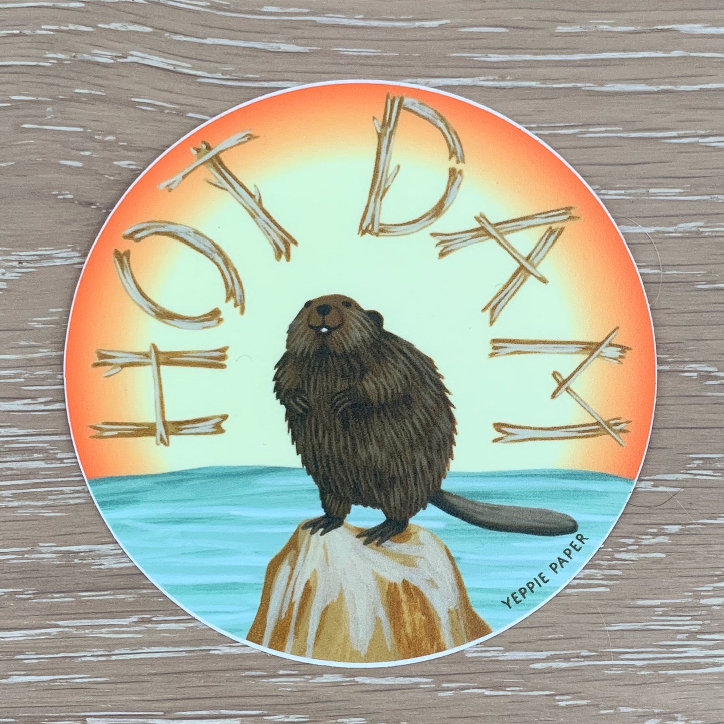 HOT DAM BEAVER - DIE CUT STICKER