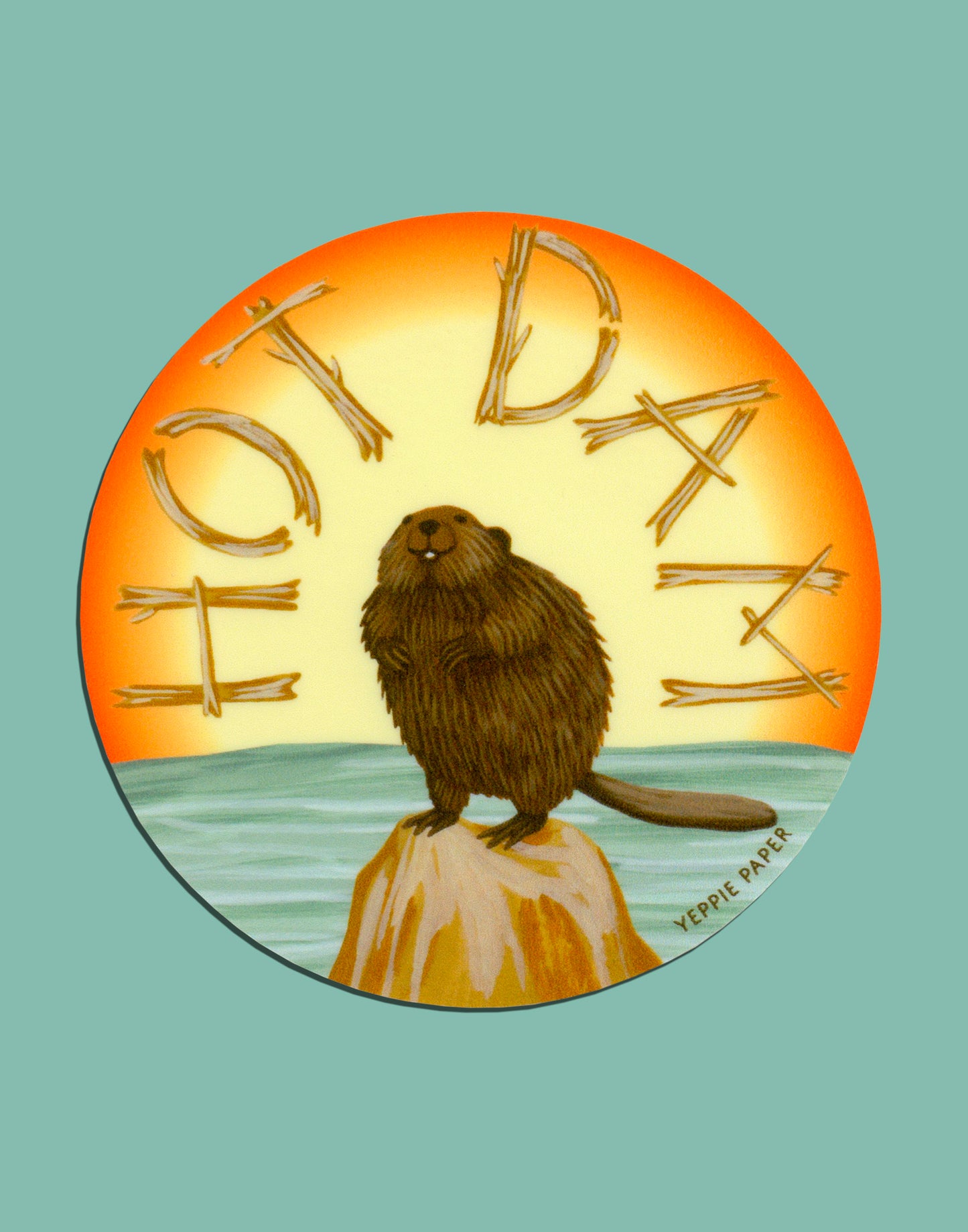 HOT DAM BEAVER - DIE CUT STICKER