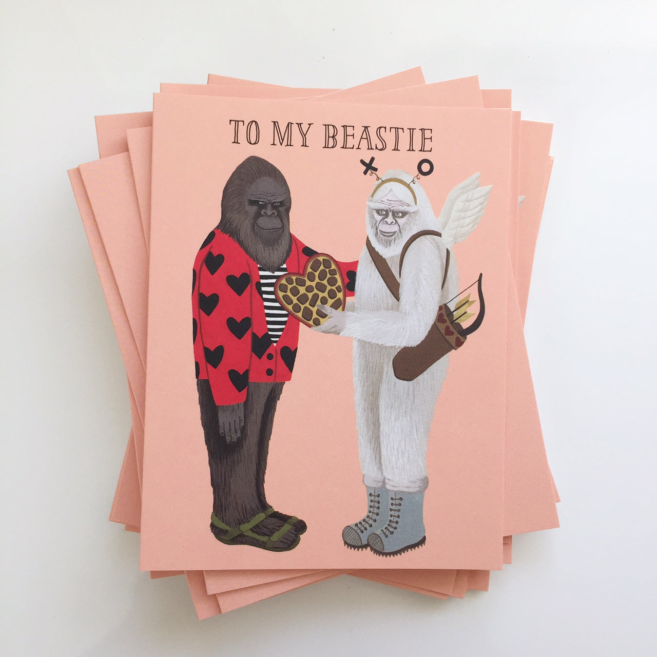 TO MY BEASTIE - BIGFOOT AND YETI - VALENTINE'S DAY GREETING CARD