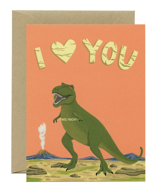 T-REX DINOSAUR - LOVE GREETING CARD