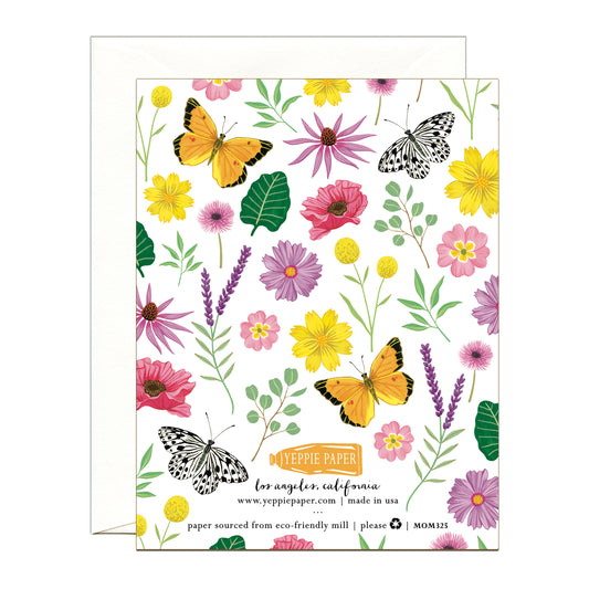 BEAUTIFUL BUTTERFLIES AND FLOWERS - MOTHER'S DAY GREETING CARD
