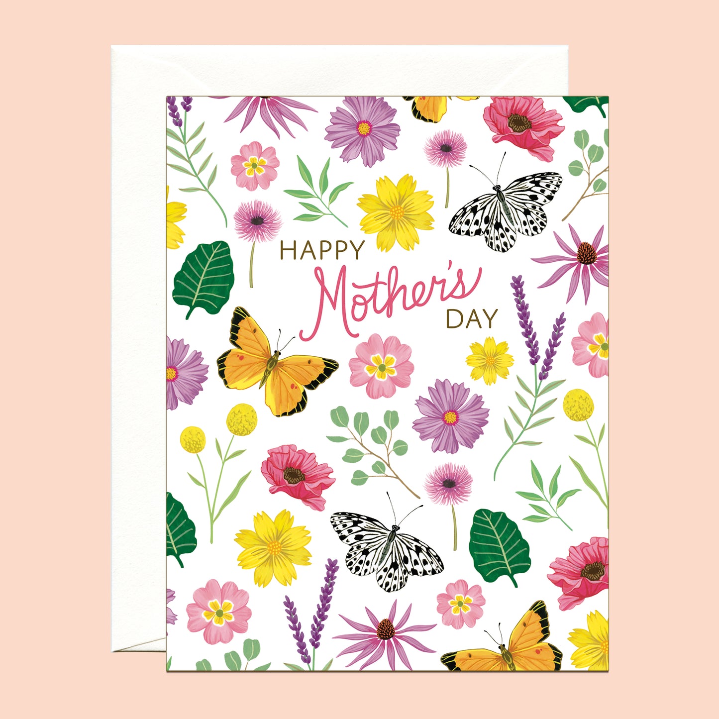 BEAUTIFUL BUTTERFLIES AND FLOWERS - MOTHER'S DAY GREETING CARD