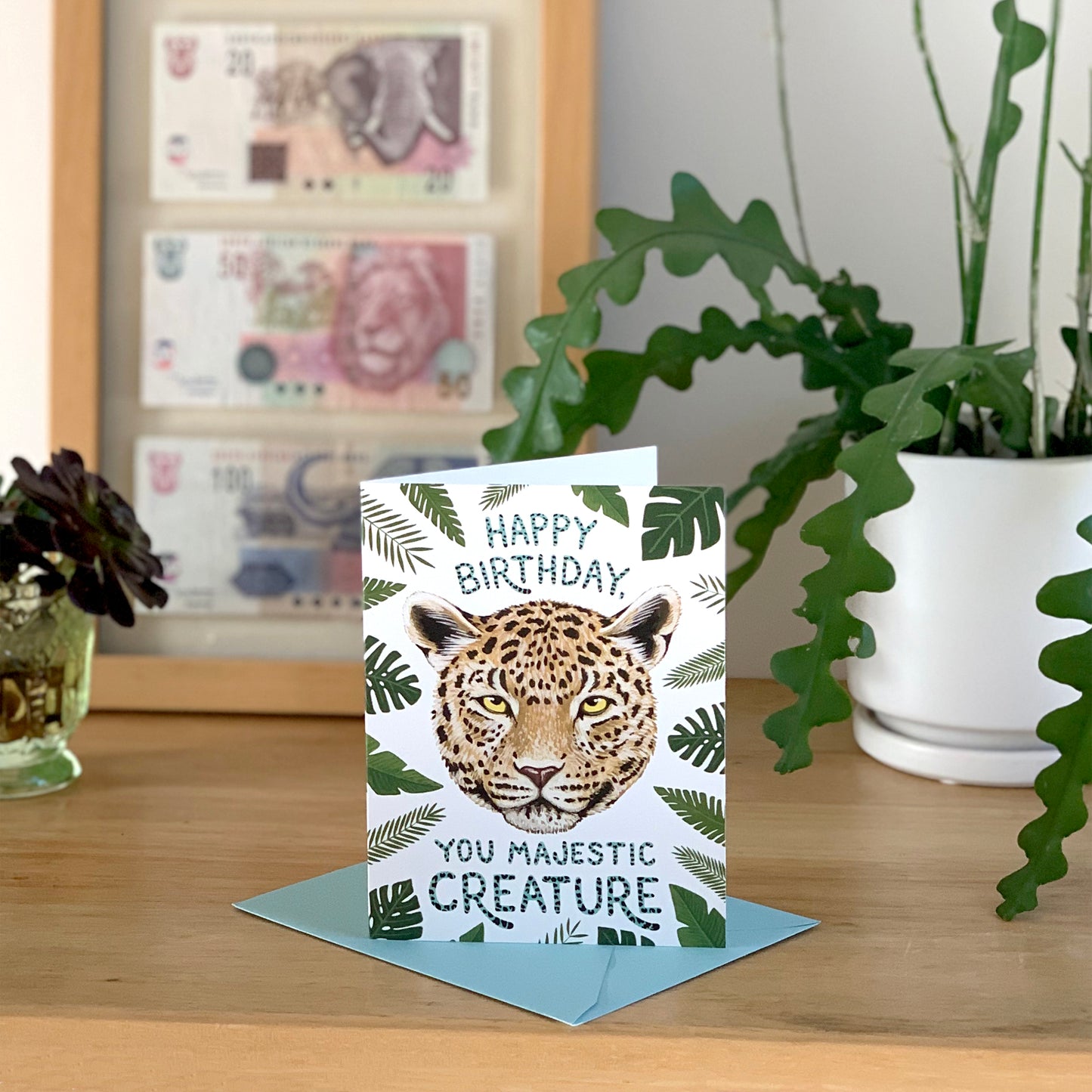 MAJESTIC LEOPARD - BIRTHDAY GREETING CARD