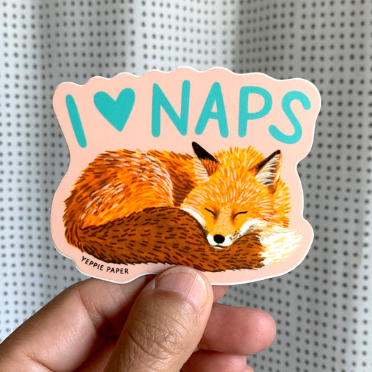 NAPPING FOX - DIE CUT STICKER