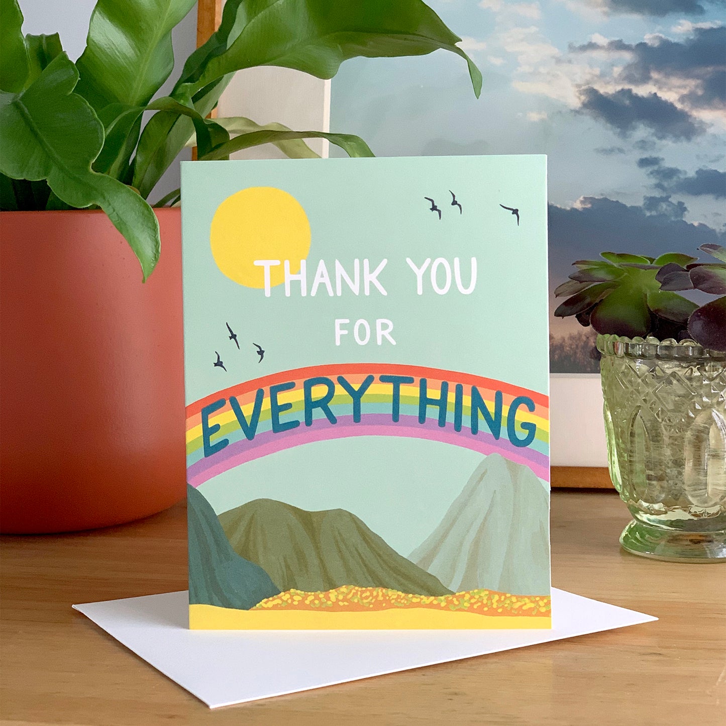 RAINBOW LANDSCAPE - THANK YOU GREETING CARD