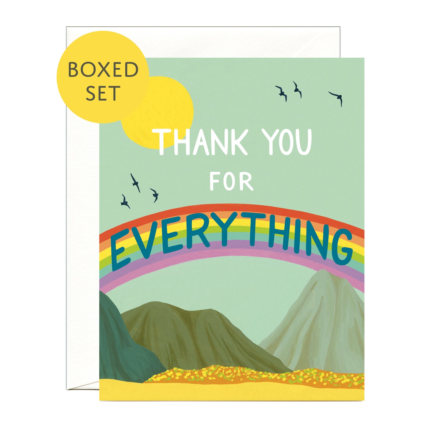 RAINBOW LANDSCAPE - THANK YOU GREETING CARDS, BOXED SET OF 8