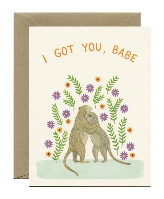 HUGGING MEERKATS - SYMPATHY GREETING CARD