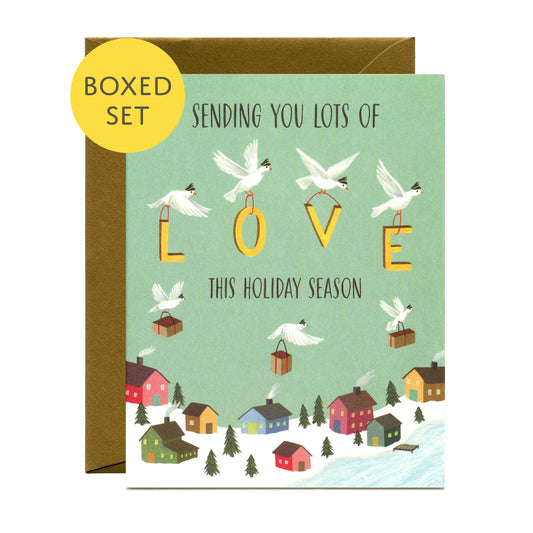 MESSENGER PIGEONS - HOLIDAY GREETING CARDS, BOXED SET OF 8