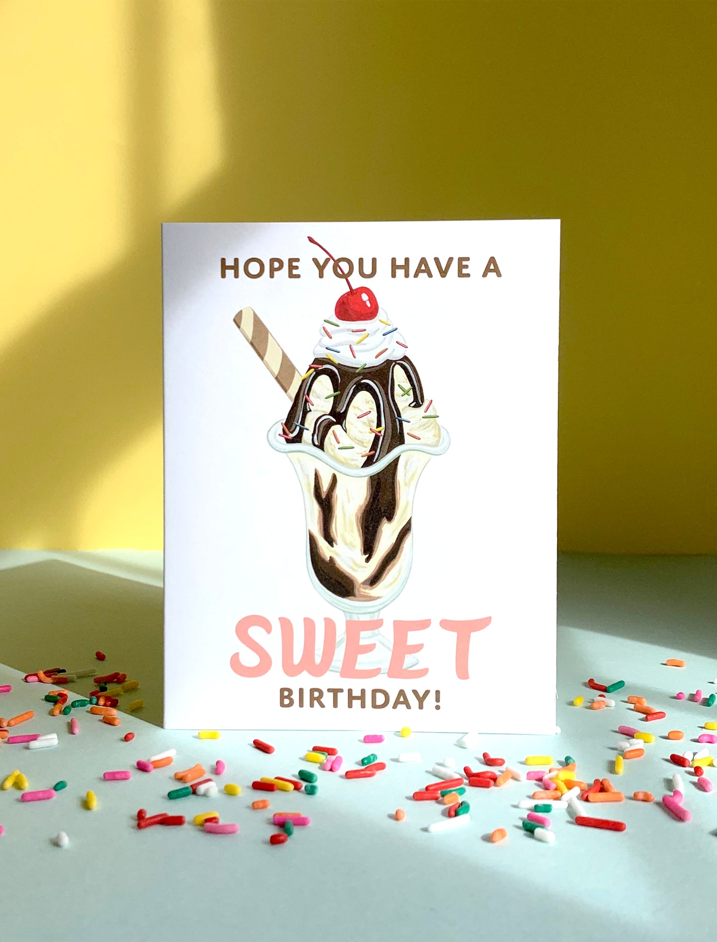 SWEET HOT FUDGE SUNDAE - BIRTHDAY GREETING CARD