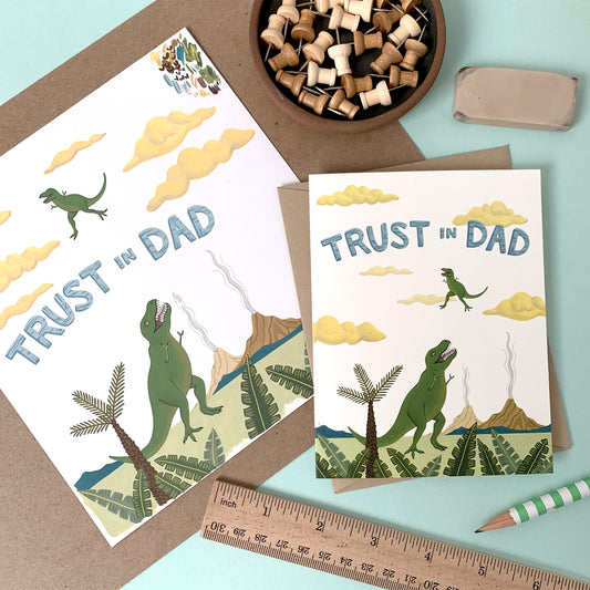 T-REX DINOSAUR - FATHER'S DAY GREETING CARD