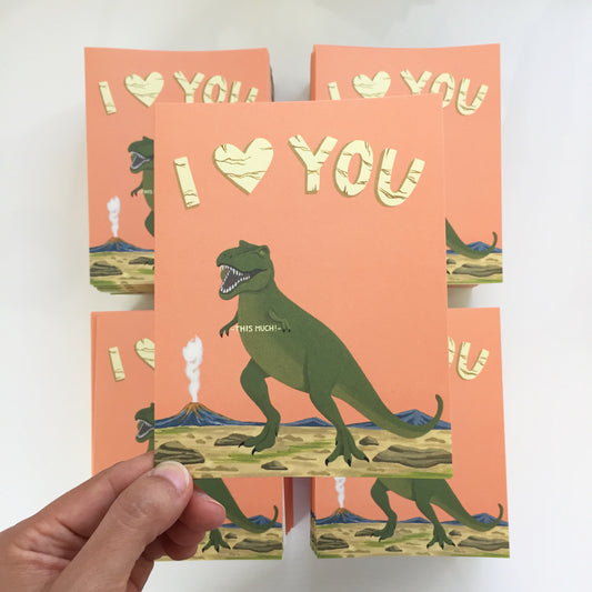 T-REX DINOSAUR - LOVE GREETING CARD