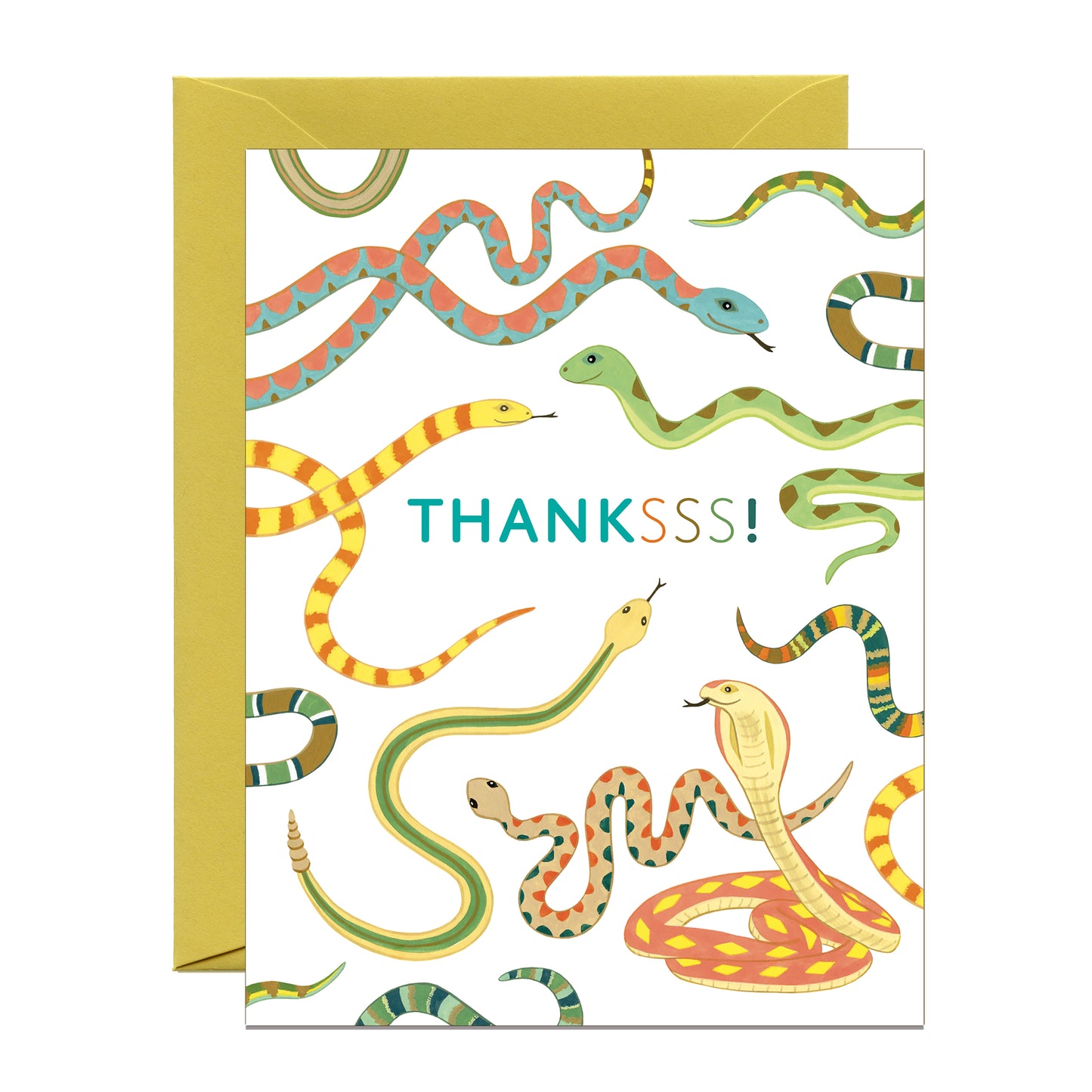 THANKS SNAKES - THANK YOU GREETING CARDS, BOXED SET OF 8