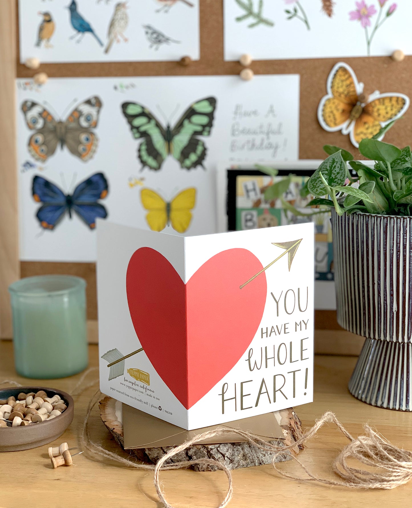WHOLE HEART AND CUPID'S ARROW - VALENTINE'S DAY GREETING CARD