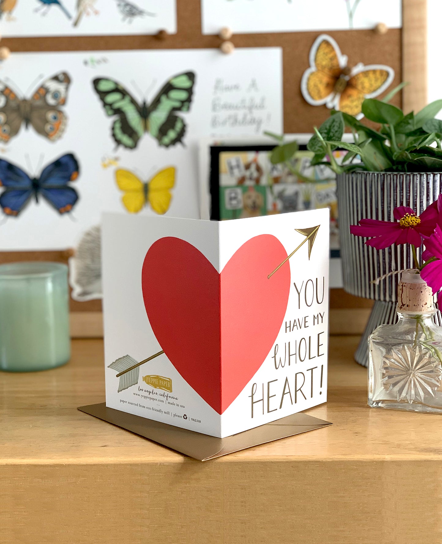 WHOLE HEART AND CUPID'S ARROW - VALENTINE'S DAY GREETING CARD