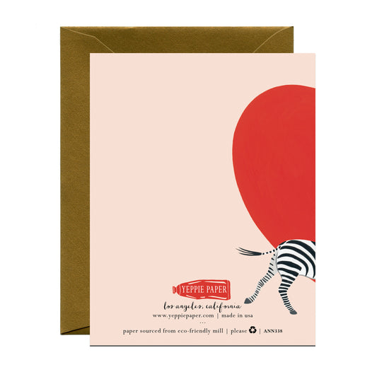 WILD ZEBRAS - ANNIVERSARY GREETING CARD