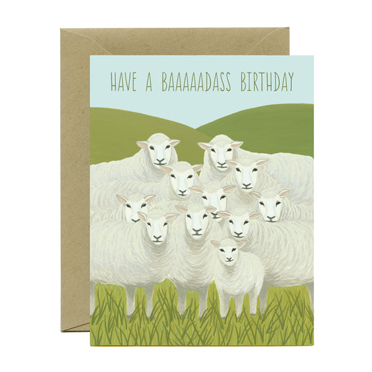 BADASS SHEEP - BIRTHDAY GREETING CARD
