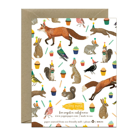 FOREST ANIMALS GALORE - BIRTHDAY GREETING CARD