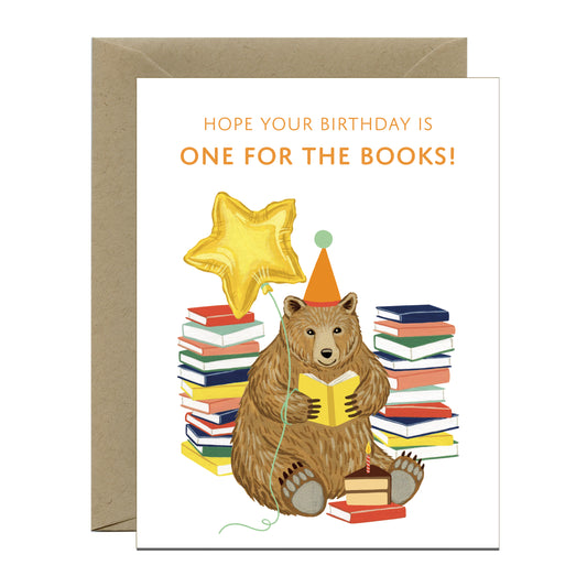 READING BEAR - BIRTHDAY GREETING CARD