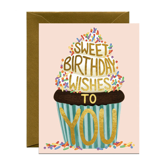 GIANT CUPCAKE WITH SPRINKLES - BIRTHDAY GREETING CARD