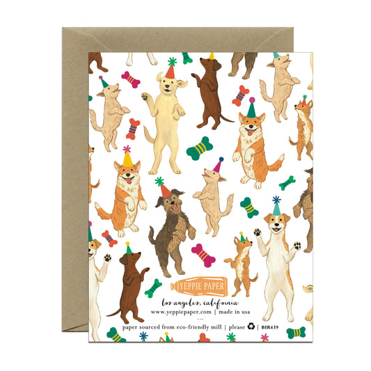 DOG PAWTY - BIRTHDAY GREETING CARD