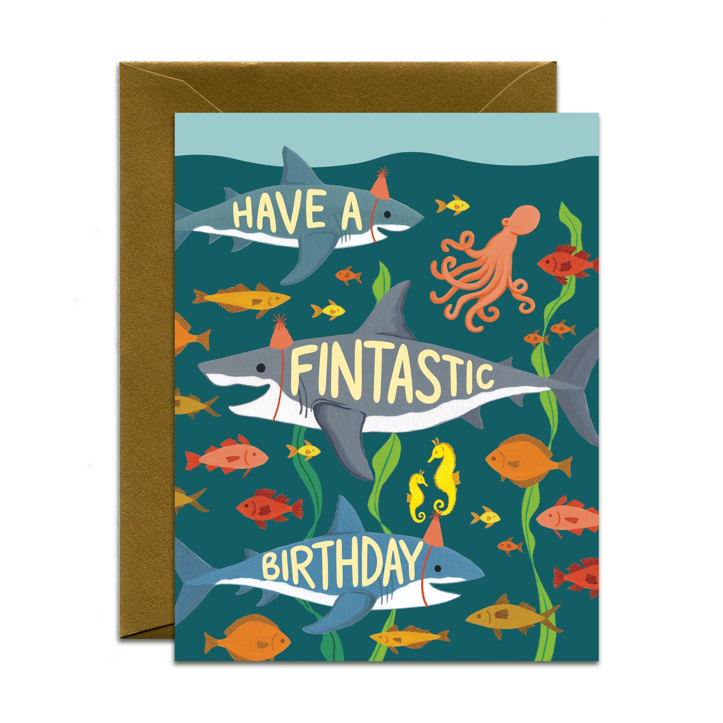 FINTASTIC BIRTHDAY SHARKS - BIRTHDAY GREETING CARD