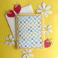 CHECKERED BABY BLANKET - NEW BABY GREETING CARD