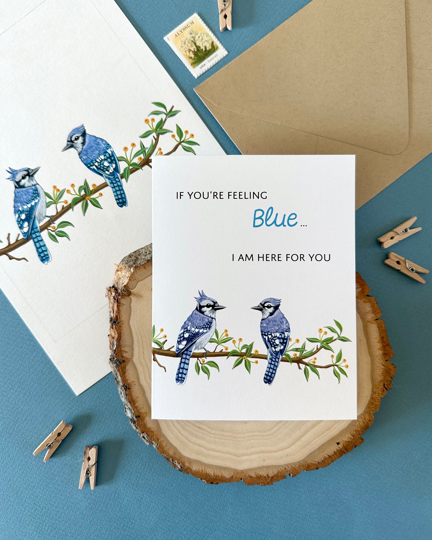 BLUE JAY SYMPATHY GREETING CARD