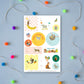 BIRTHDAY CRITTERS ADHESIVE GIFT TAG STICKER SHEETS - SET OF 3