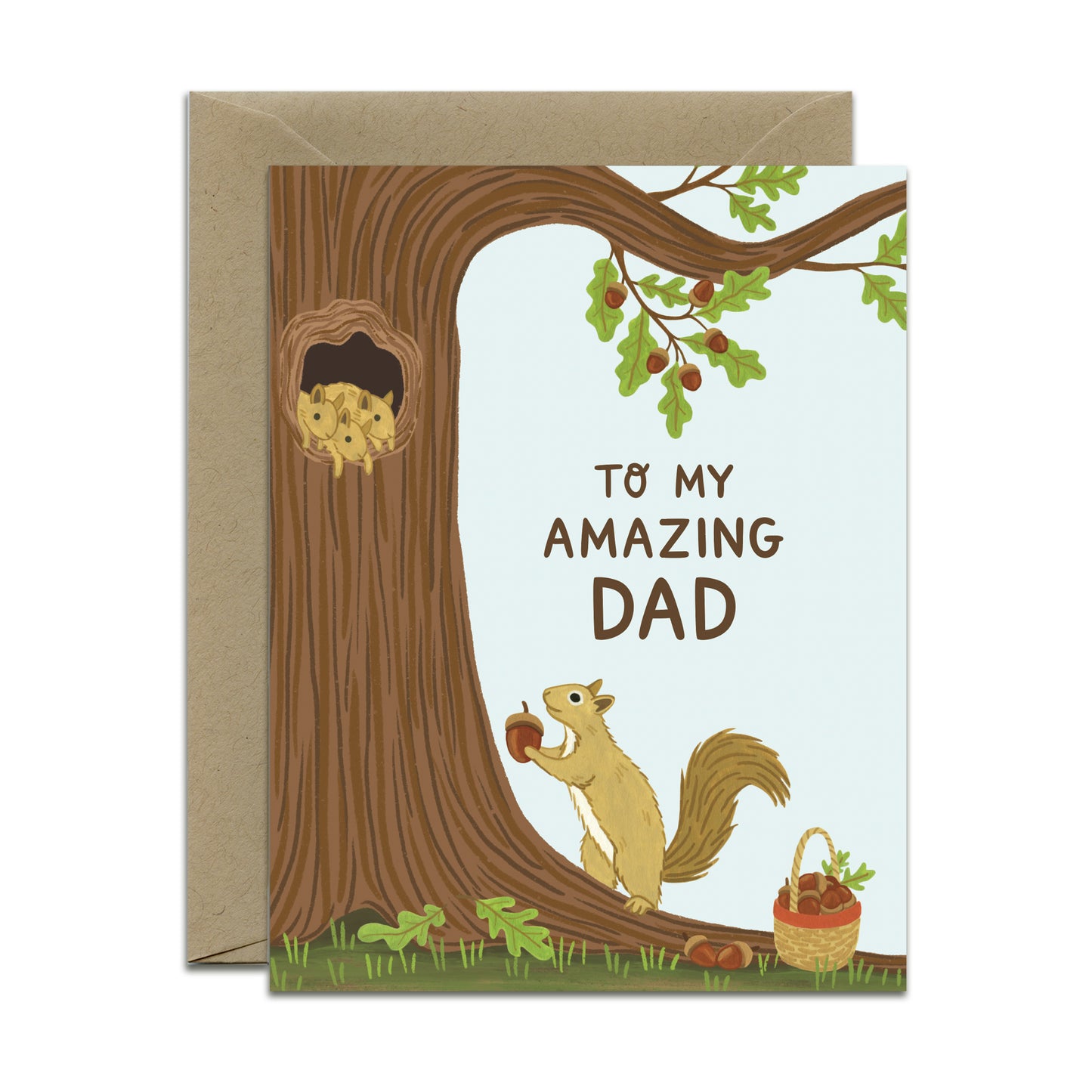 WOODLAND SQUIRREL DAD - FATHER'S DAY GREETING CARD