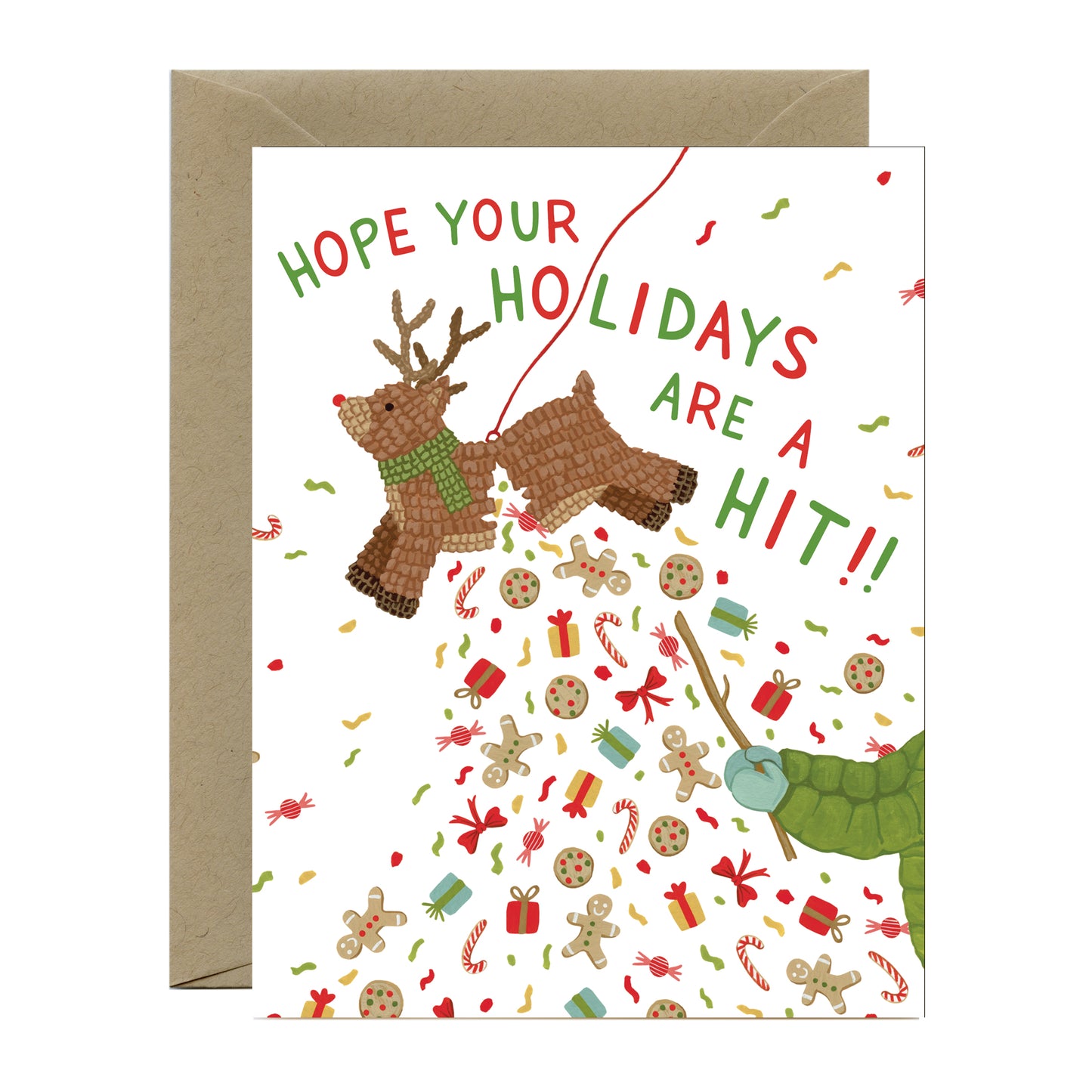 REINDEER PIÑATA - HOLIDAY GREETING CARDS, BOXED SET OF 8