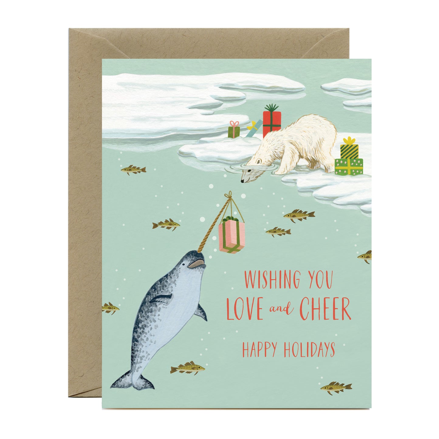 POLAR BEAR & NARWHAL GIFT EXCHANGE - HOLIDAY GREETING CARD