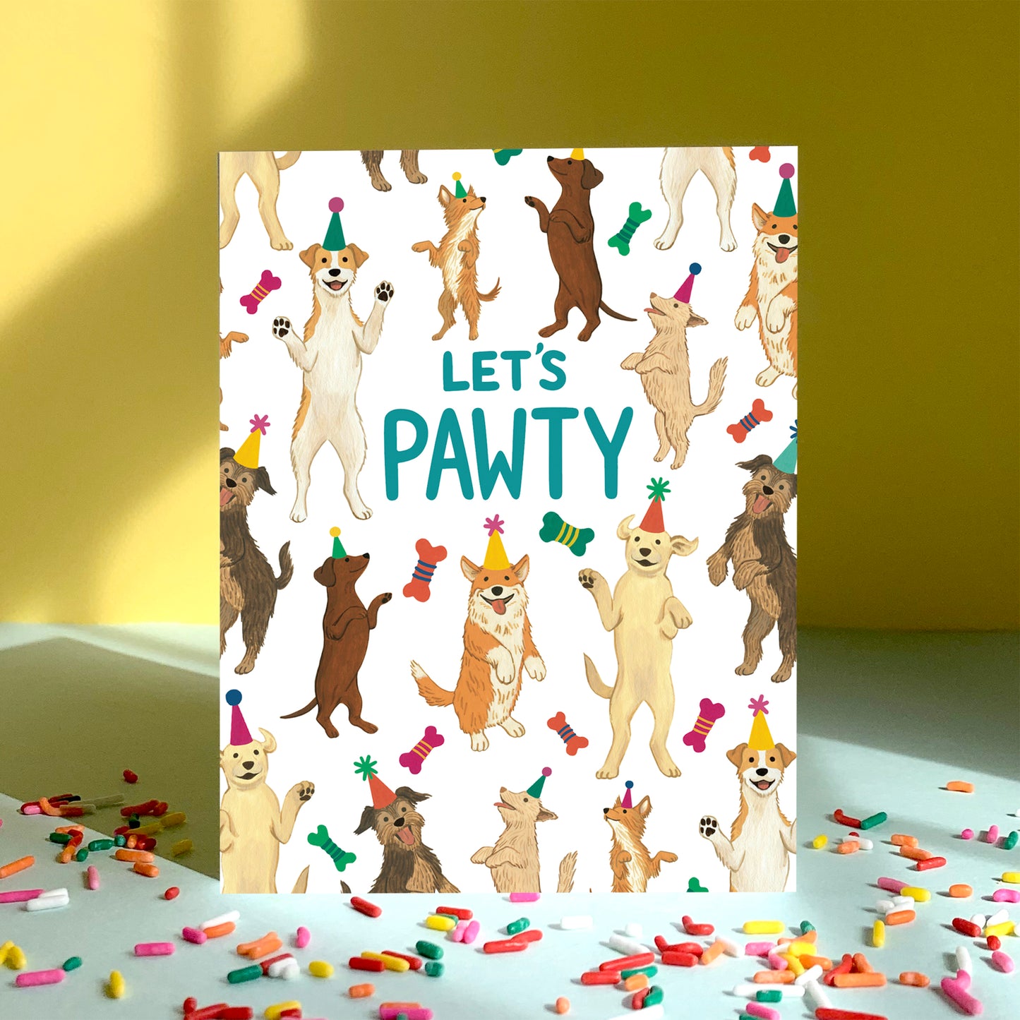 DOG PAWTY - BIRTHDAY GREETING CARD