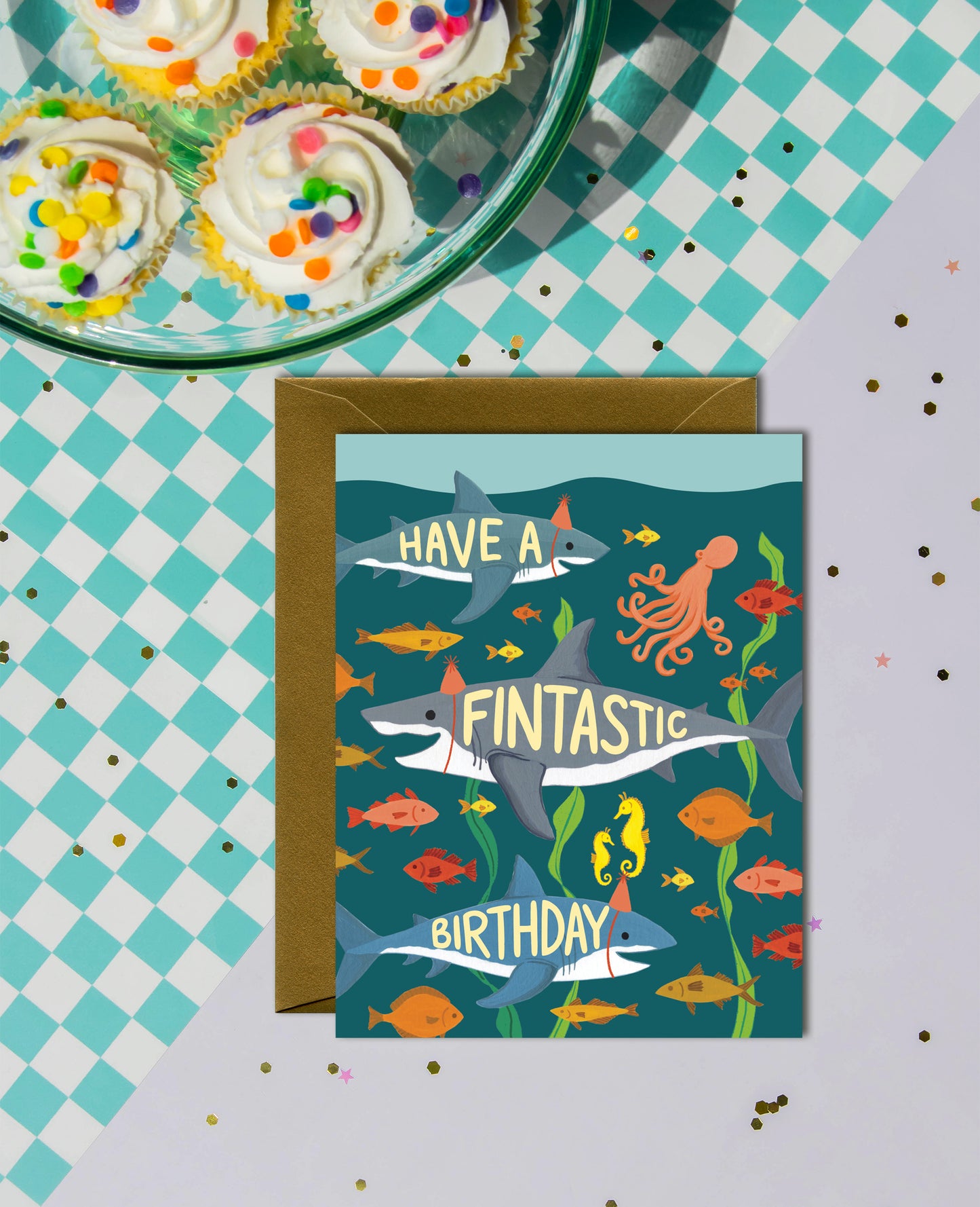 FINTASTIC BIRTHDAY SHARKS - BIRTHDAY GREETING CARD
