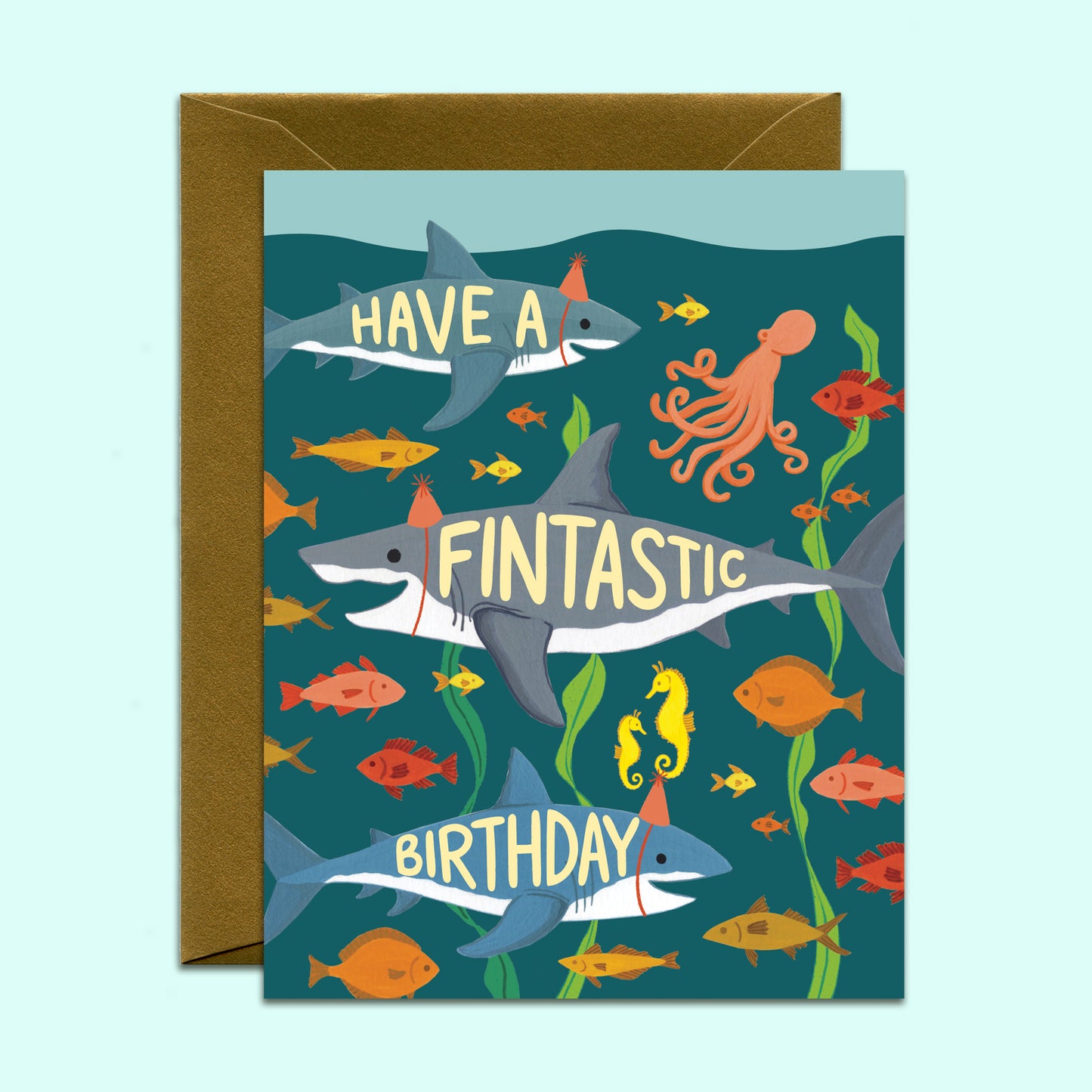 FINTASTIC BIRTHDAY SHARKS - BIRTHDAY GREETING CARD