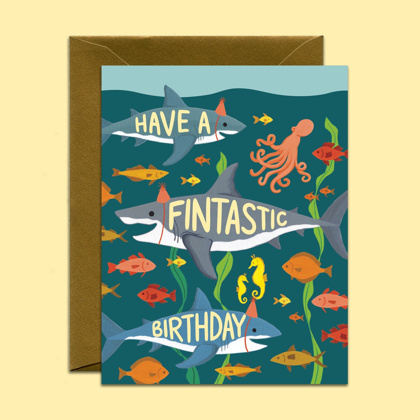 FINTASTIC BIRTHDAY SHARKS - BIRTHDAY GREETING CARD