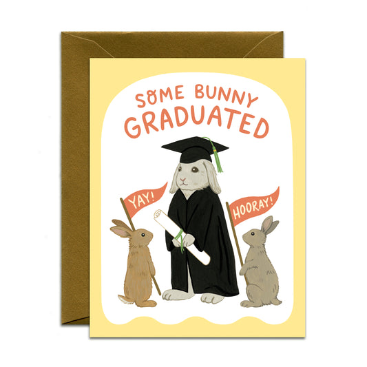 SOME BUNNY GRADUATED - GRADUATION GREETING CARD