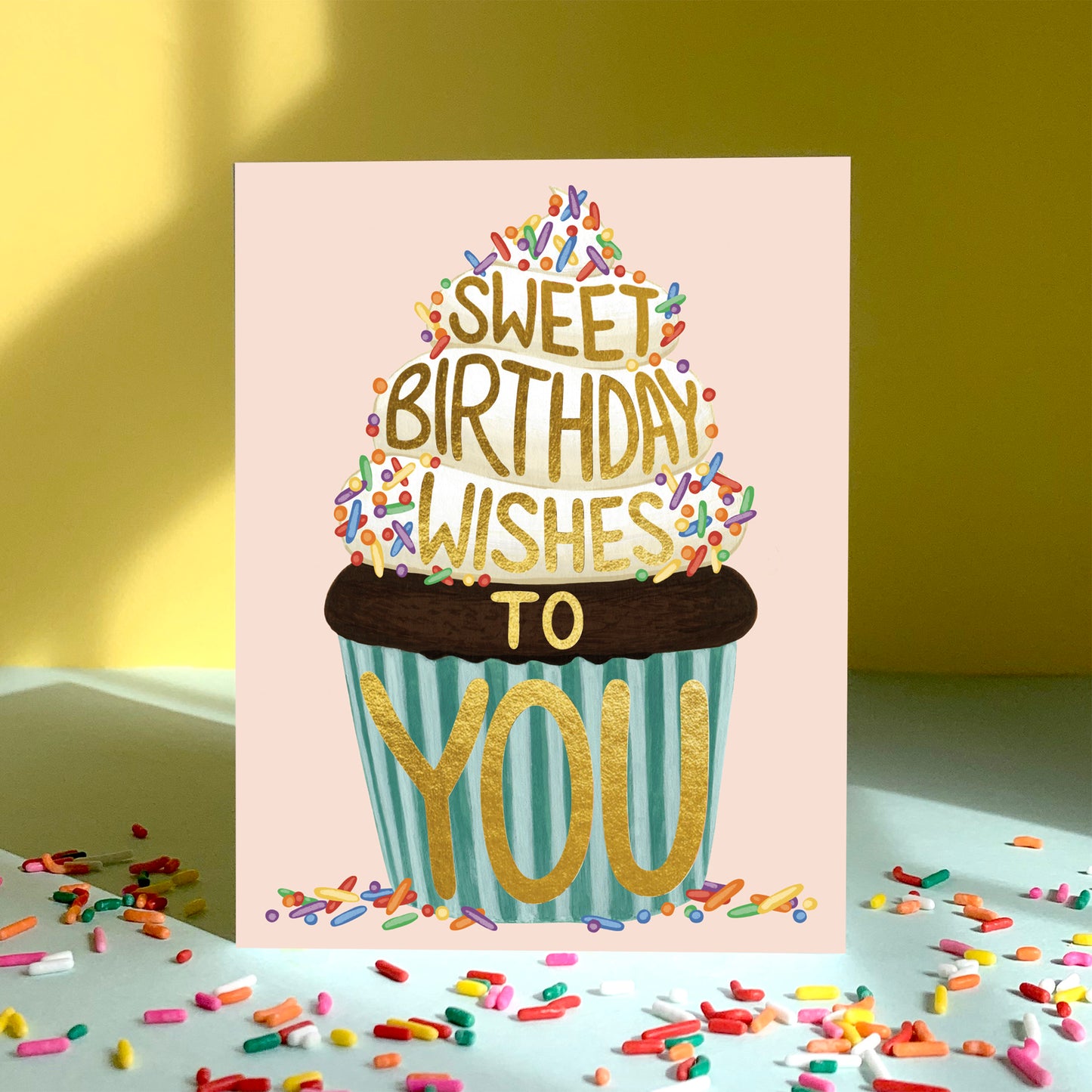 GIANT CUPCAKE WITH SPRINKLES - BIRTHDAY GREETING CARD