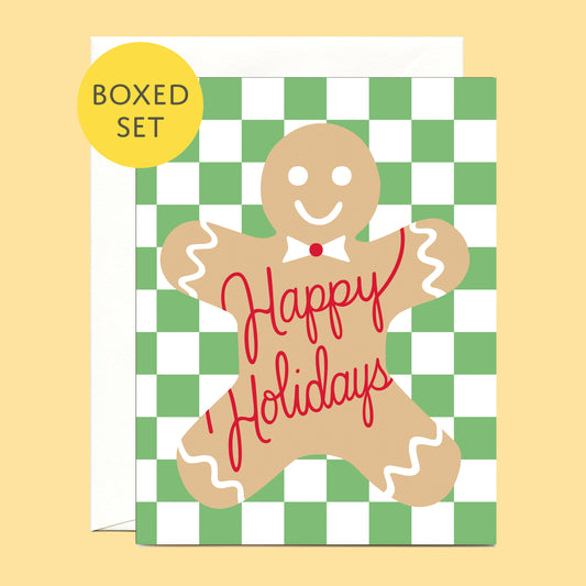 GINGERBREAD MAN - HOLIDAY GREETING CARDS, BOXED SET OF 8