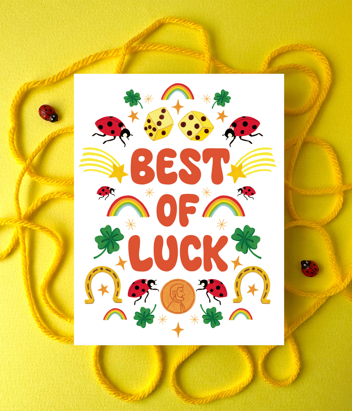 Good Luck Rhodesia LUCKY CHARMS - GOOD LUCK GREETING CARD – Yeppie Paper