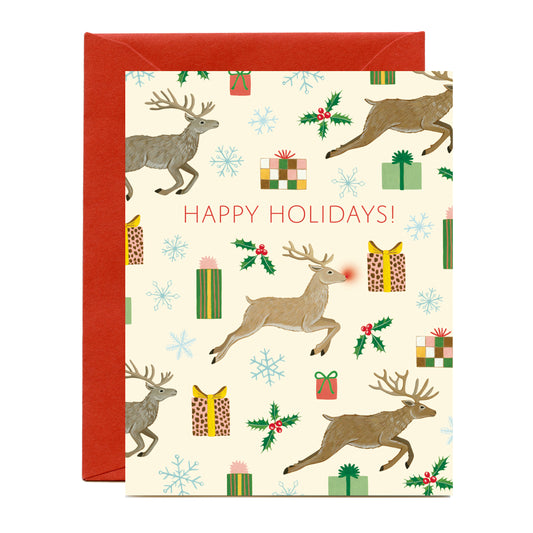 FLYING REINDEERS - HOLIDAY GREETING CARD