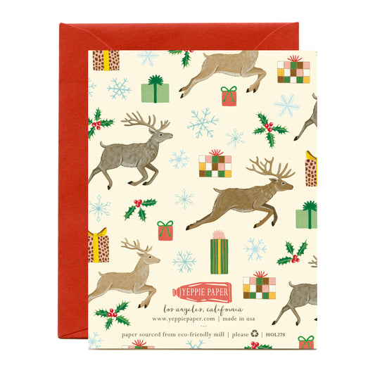 FLYING REINDEERS - HOLIDAY GREETING CARD