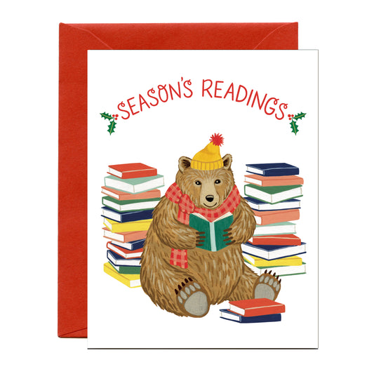 SEASON'S READINGS BEAR - HOLIDAY GREETING CARD