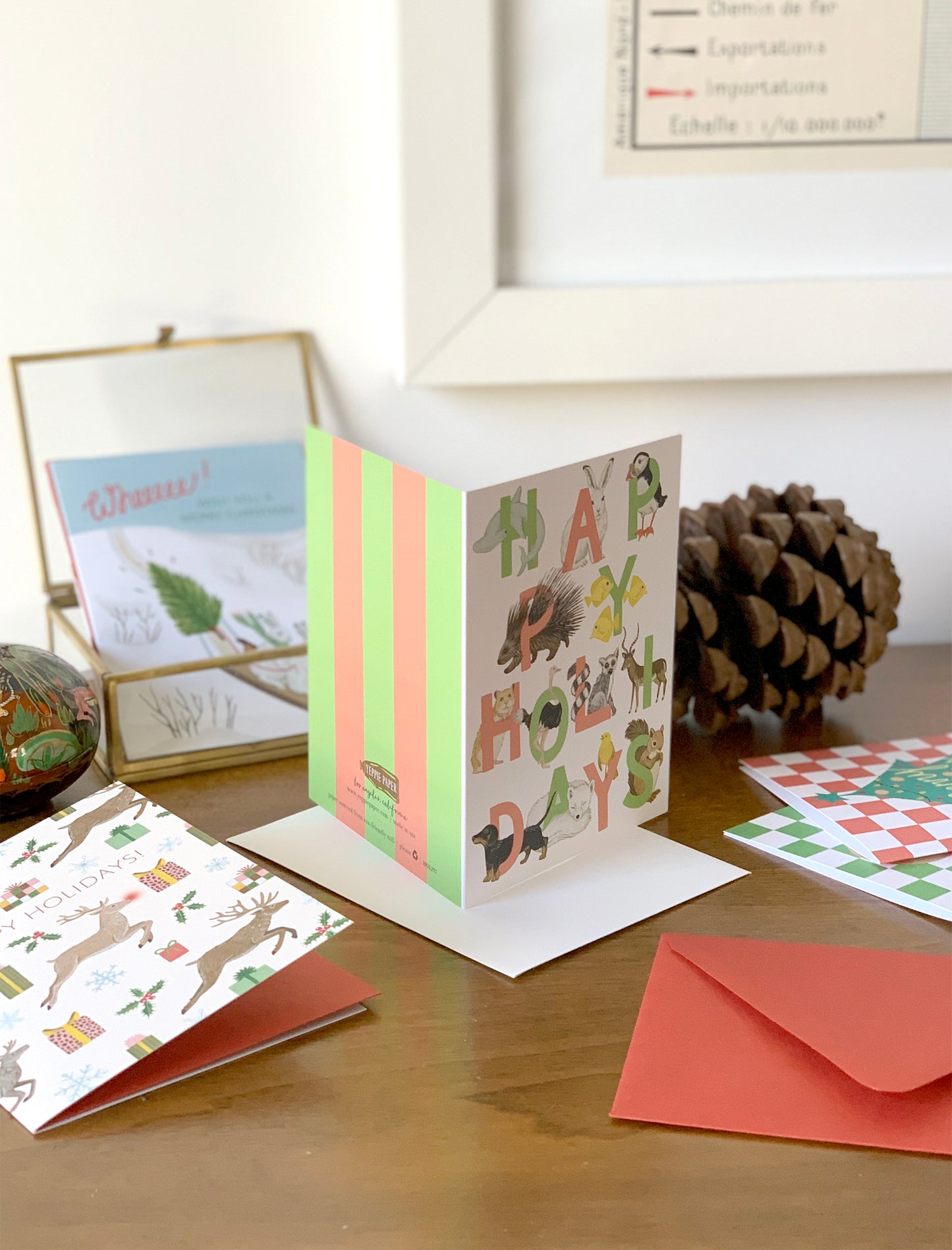 HOLIDAY MENAGERIE - HOLIDAY GREETING CARDS, BOXED SET OF 8