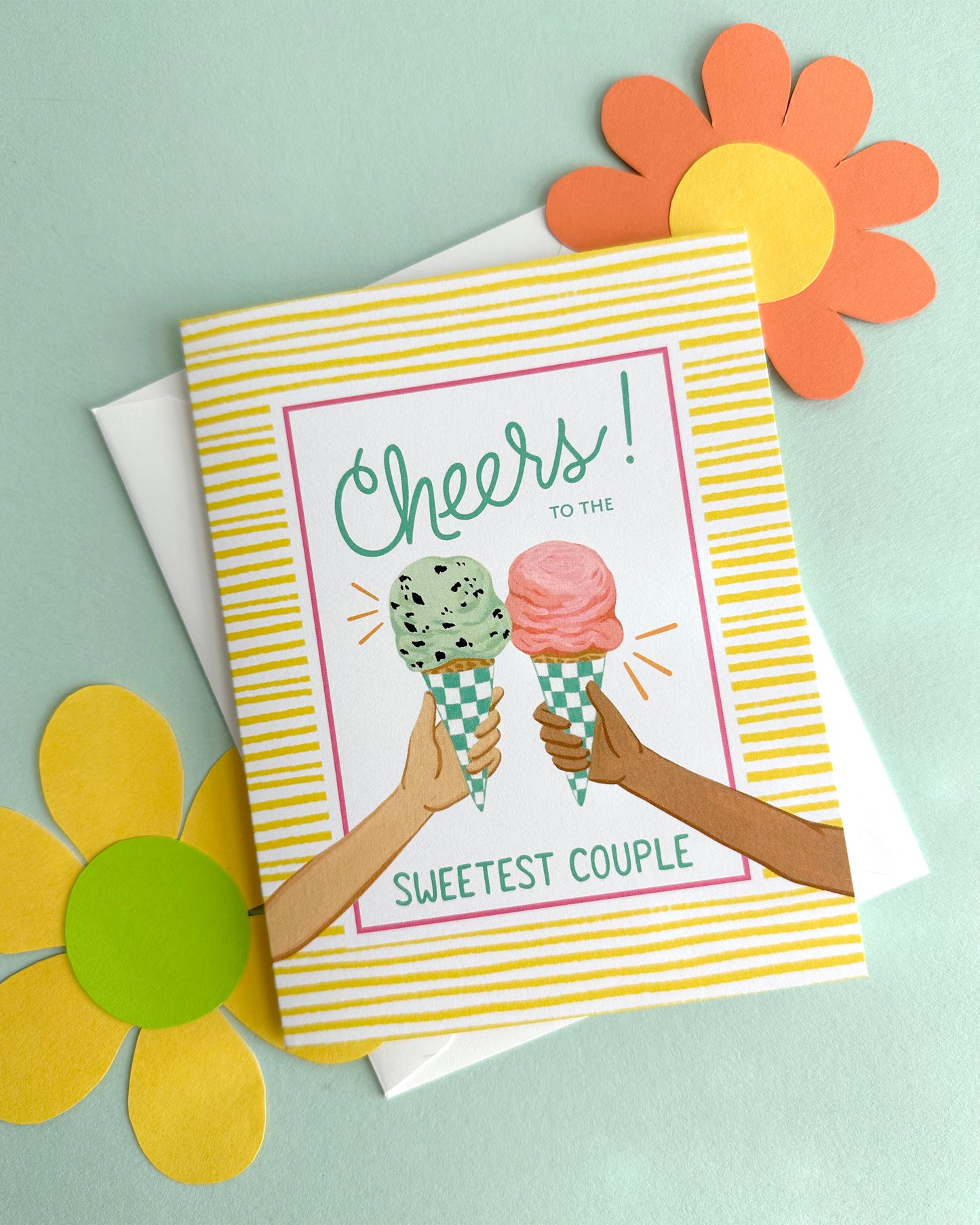 ICE CREAM CHEERS - WEDDING GREETING CARD