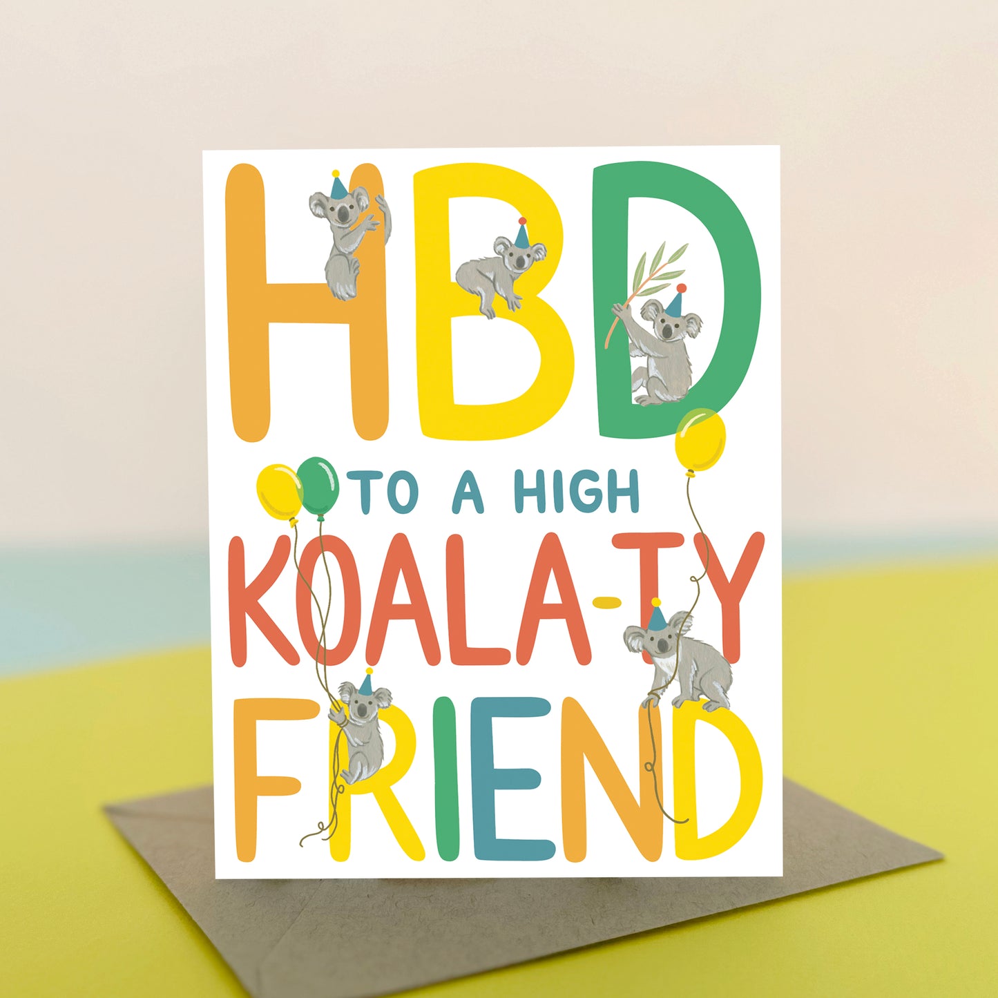 KOALAS AND BALLOONS - BIRTHDAY GREETING CARD