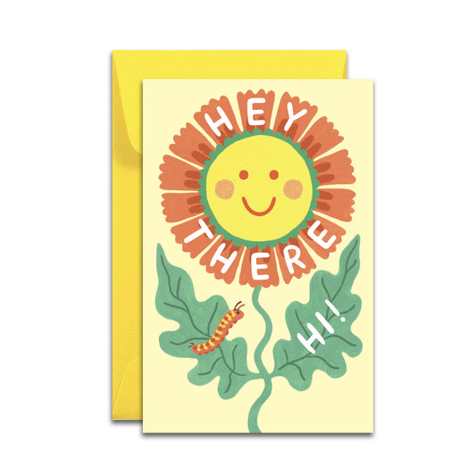 RETRO SMILEY FACE FLOWER - HELLO EVERYDAY FRIENDSHIP MINI CARD