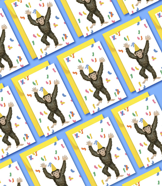 PARTY CHIMP - BLANK EVERYDAY BIRTHDAY MINI CARD