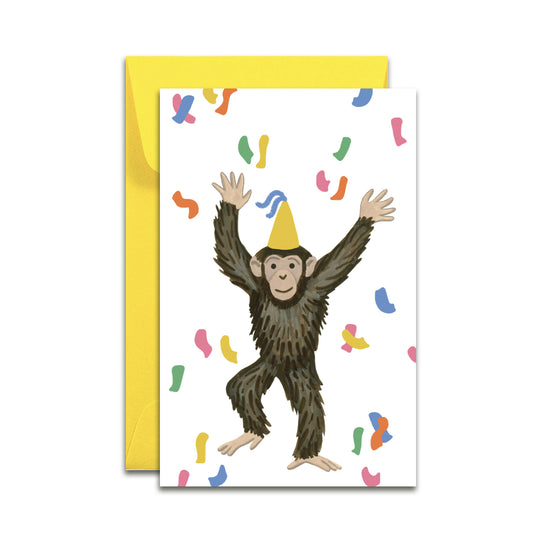 PARTY CHIMP - BLANK EVERYDAY BIRTHDAY MINI CARD